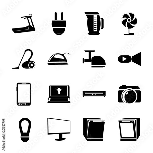 icon Electronic with lens, air, picture, network and notebook