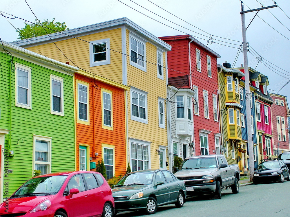 Colorful houses in St. John's, Newfoundland, Canada 
