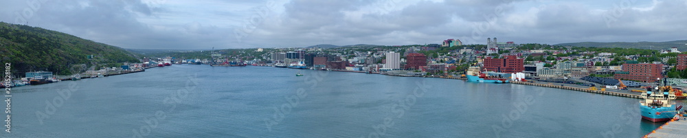 St John's Harbour and city. Newfoundland. Canada. Panoramic View