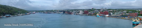 St John's Harbour and city. Newfoundland. Canada. Panoramic View
