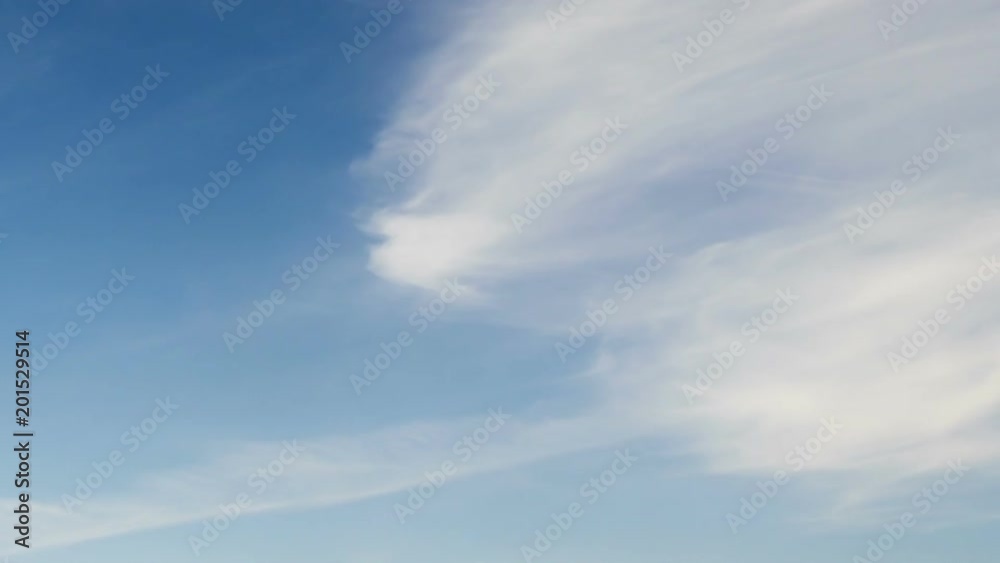 Plumose clouds in the blue sky, time-lapse Plumose clouds in the blue sky, time-lapse