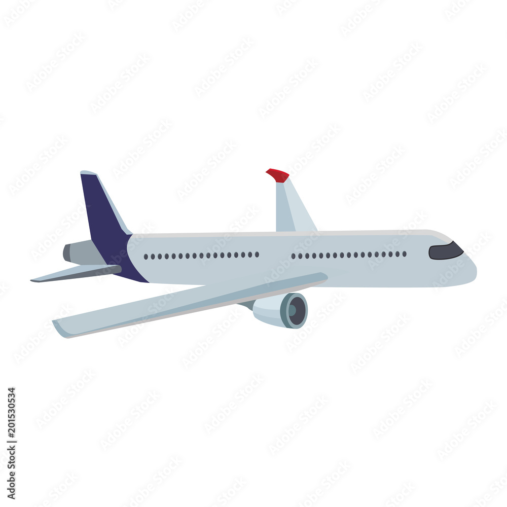 Jet airplane isolated vector illustration graphic design