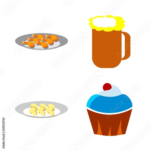 icons about Food with eat, bake, bar, fried chiken and cupcake