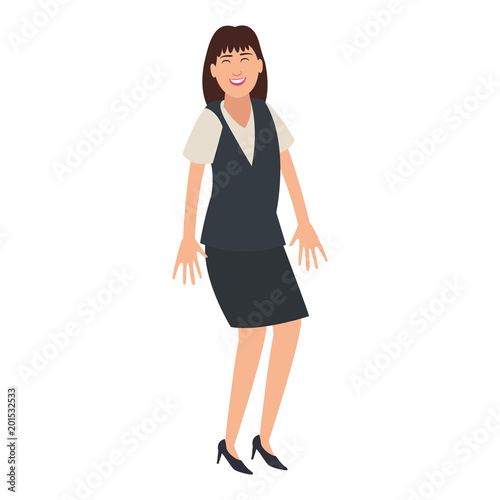 Happy business woman cartoon vector illustration graphic design