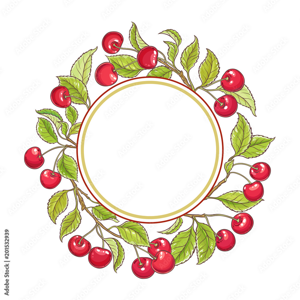 cherry branch vector frame cherry branch vector frame