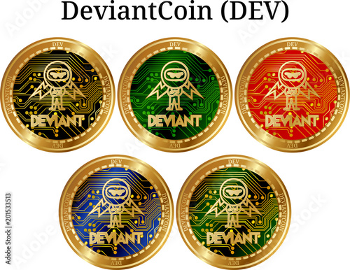 Set of physical golden coin DeviantCoin (DEV)
