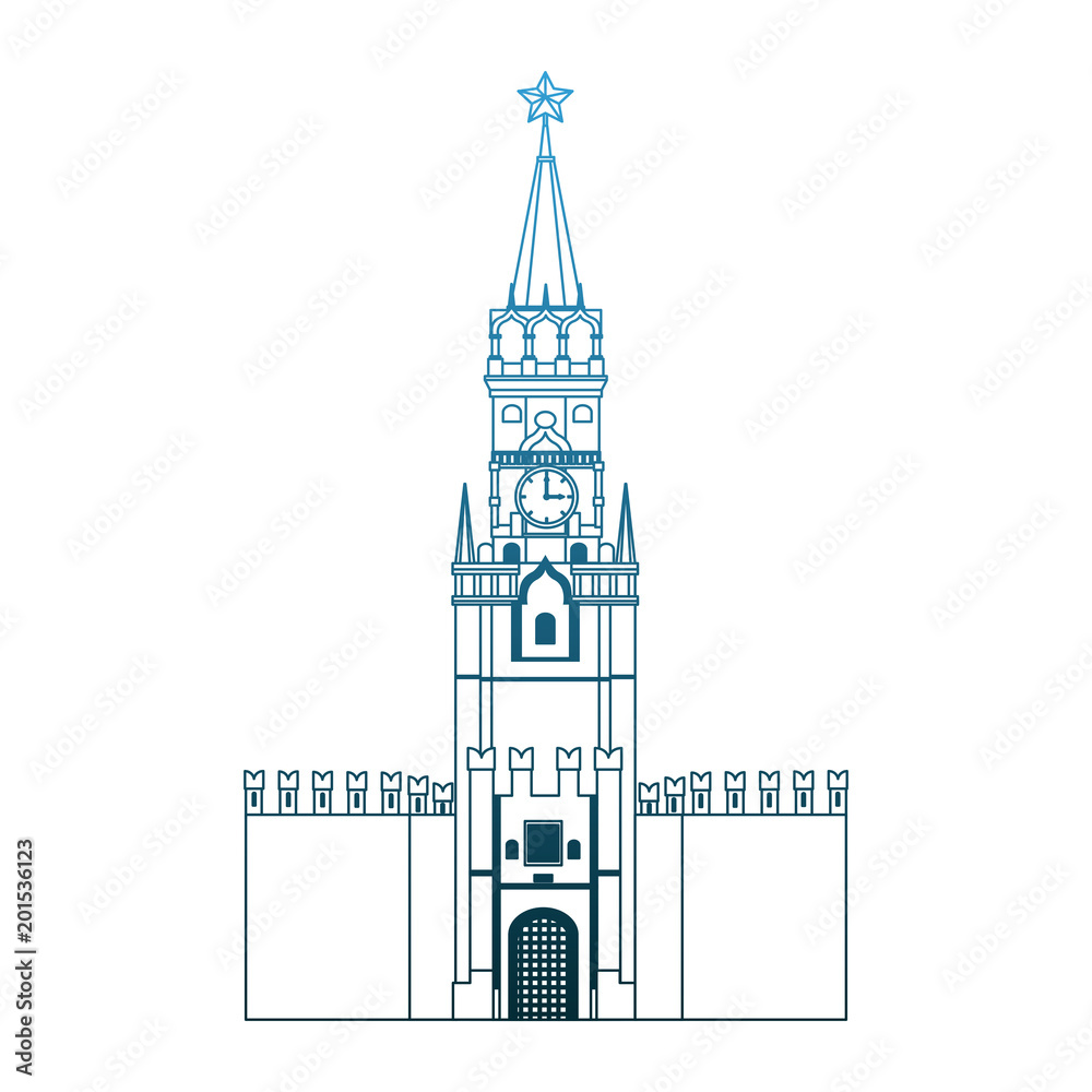 Kremlin tower building vector illustration graphic design