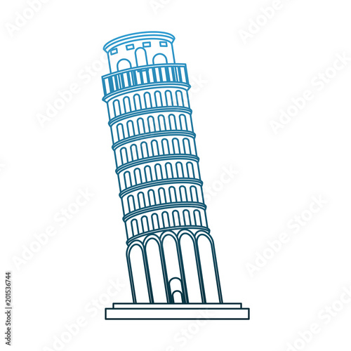 Pisa tower monument vector illustration graphic design