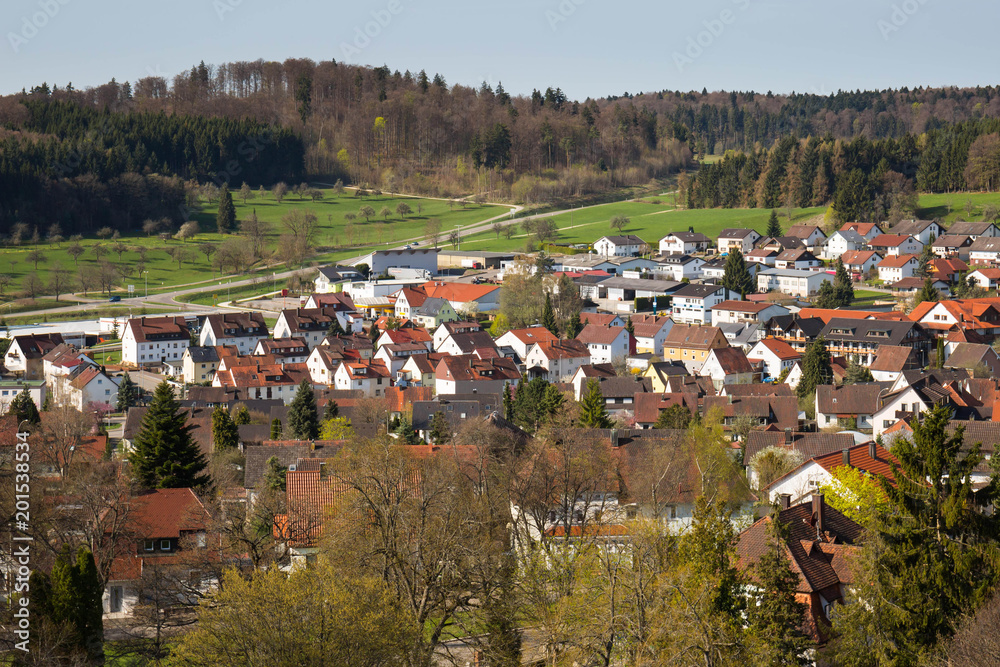 Gemeinde Bitz mit Ausblick vom Kirchturm aus