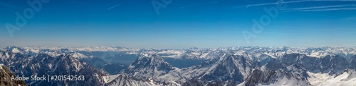 Panorama view from the zugspitze