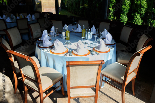 table set for wedding or another catered event dinner