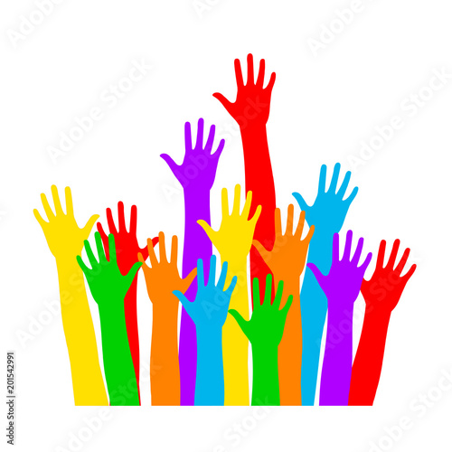 Colorful Hand Up Vector.