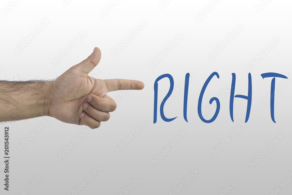 Hand show right. Hand gesture showing a direction, way. Sign of go right. The hand points to the right. Hand show right. Hand gesture showing a direction, way. Sign of go right. The hand points to the right.