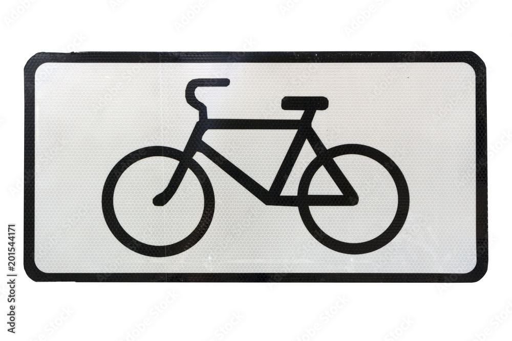 Bicycle supplemental square road sign isolated on white. Bicycle supplemental square road sign isolated on white.