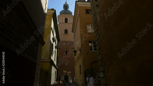 St. Martin's Church seen from a narrow alley in Warsaw photo