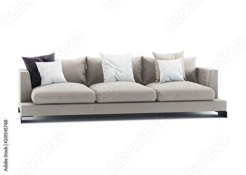 Sofa isolated on white background. 3D rendering.