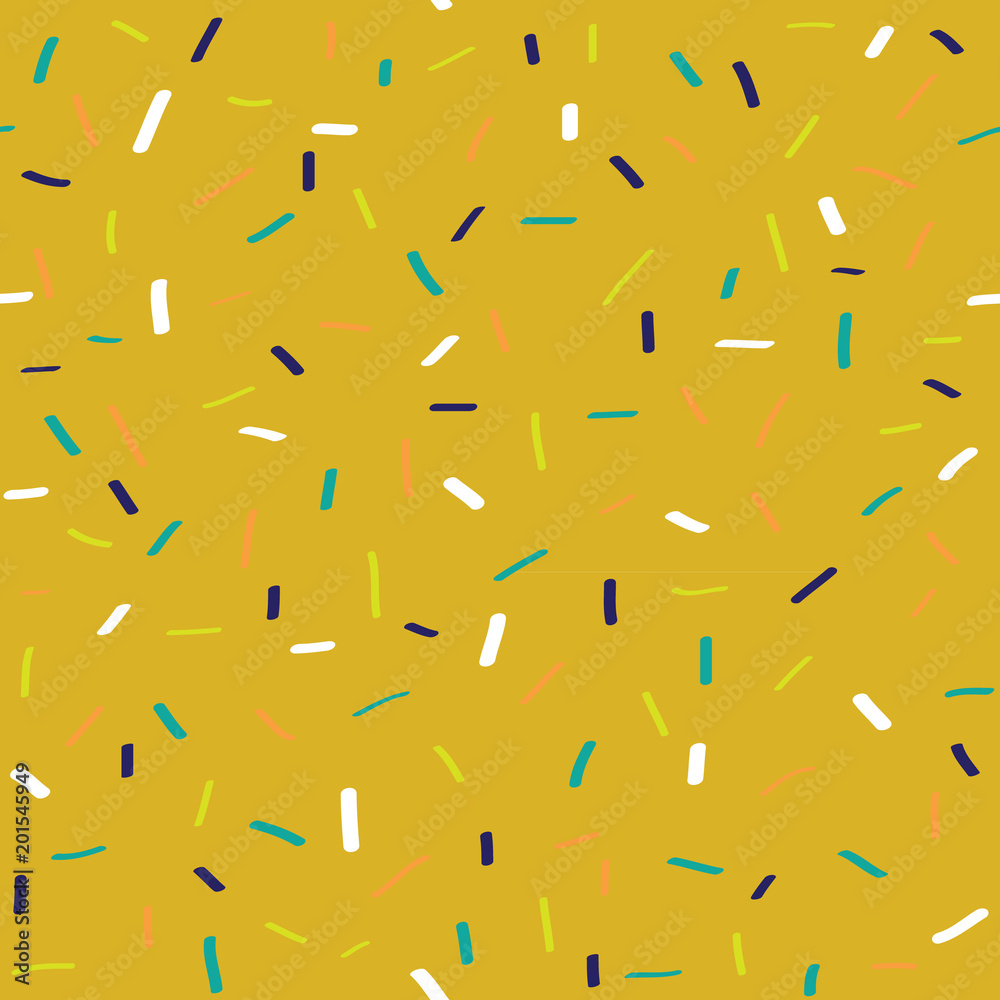 Yellow sugar glaze with sprinkling. Vector illustration of yellow topping with colorful sprinkling Yellow sugar glaze with sprinkling. Vector illustration of yellow topping with colorful sprinkling