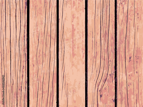 Vector texture of pale brown wooden board. Distressed timber traced background.