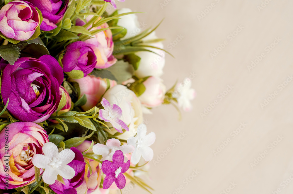 artificial flowers close-up