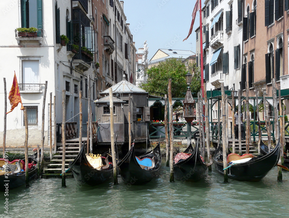 Gondolas at Canale Grande in Venice