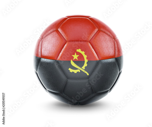 High qualitiy soccer ball with the flag of Angola rendering. series 