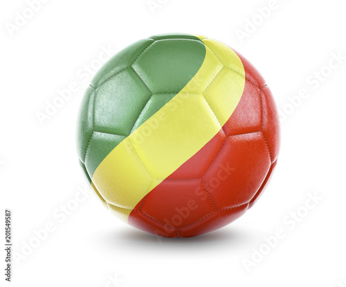High qualitiy soccer ball with the flag of Republic of the rendering. series 