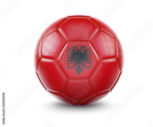 High qualitiy soccer ball with the flag of Albania rendering. series 