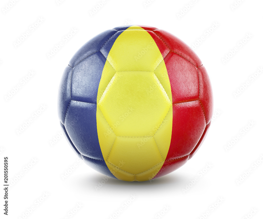 High qualitiy soccer ball with the flag of Romania rendering.(series) High qualitiy soccer ball with the flag of Romania rendering.(series)