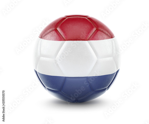 High qualitiy soccer ball with the flag of Netherlands rendering. series 