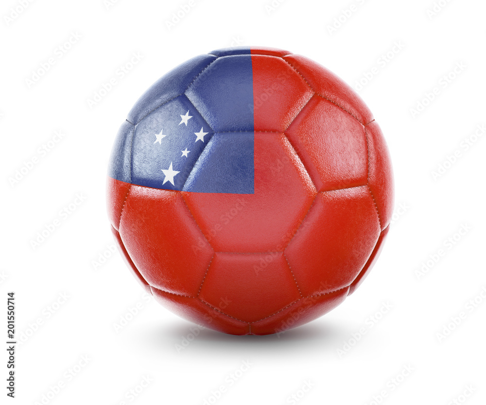 Fototapeta premium High qualitiy soccer ball with the flag of Samoa rendering.(series)