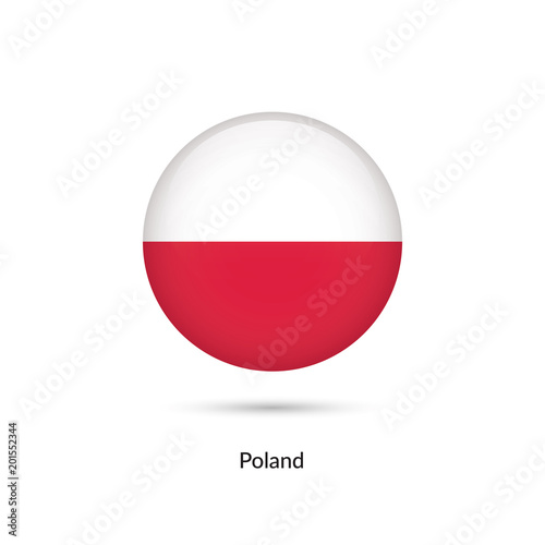 Free Download Poland flag - round glossy button. Vector Illustration. - GFXLoad