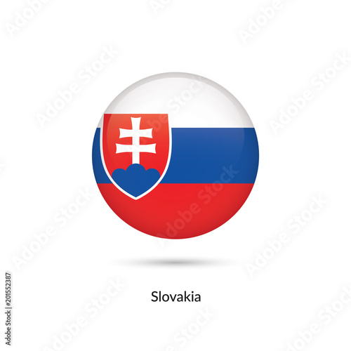 Slovakia flag - round glossy button. Vector Illustration. Free Download Slovakia flag - round glossy button. Vector Illustration. - GFXLoad