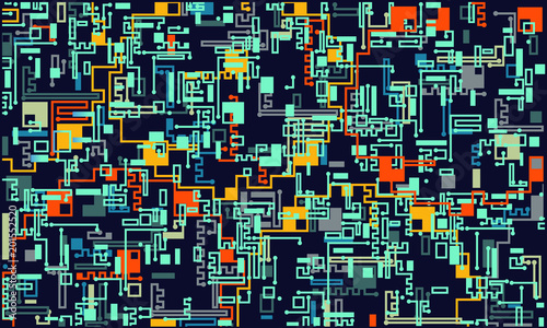 chaotic techno background blue geometric