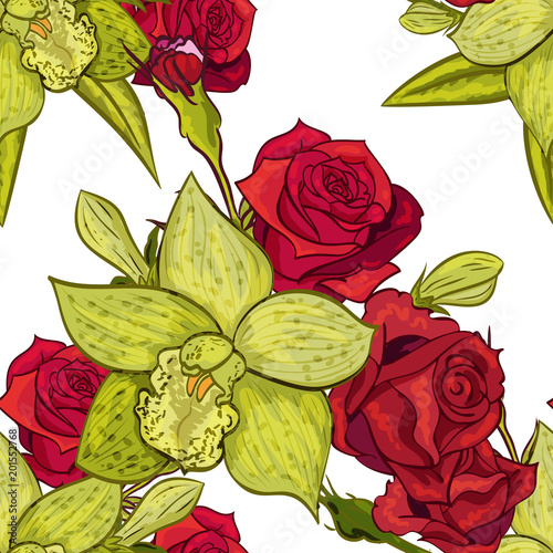 vector seamless flower pattern for cards, textiles, backgrounds