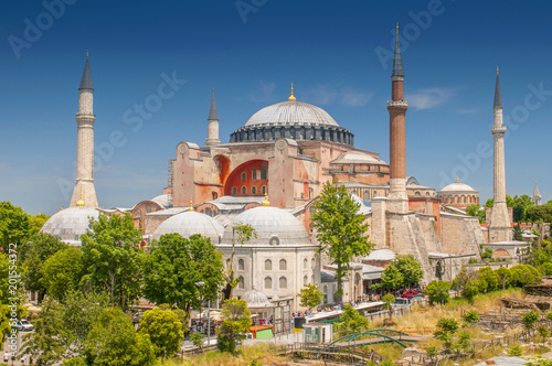 Hagia Sophia in Istanbul. The world famous monument of Byzantine architecture. Turkey.