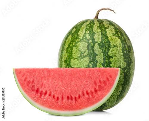 watermelon with slice isolated on white background