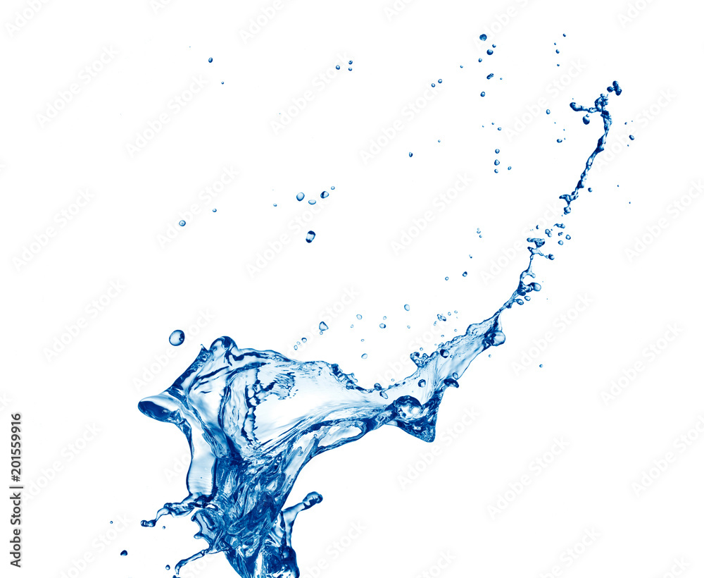 Obraz premium Water splashing on white background