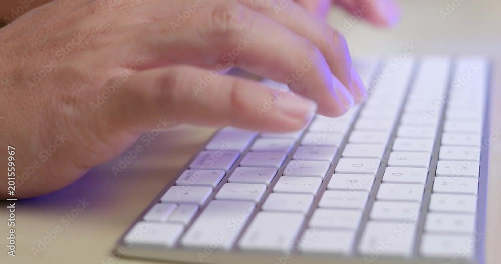 Working on laptop computer