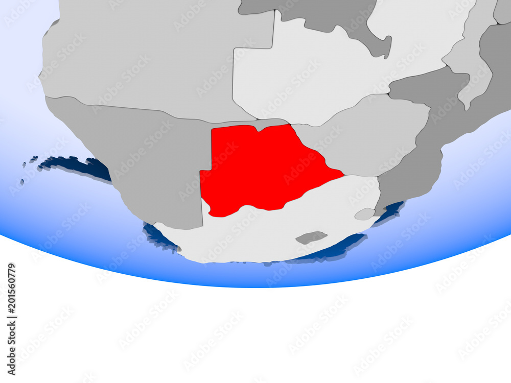 Fototapeta premium Botswana on globe