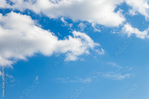 blue sky with white clouds. background