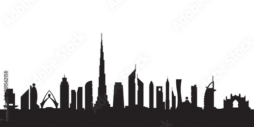 Dubai silhouette by day - vector illustration