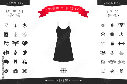 Sundress, Evening dress, combination or nightie, the silhouette. Menu item in the web design