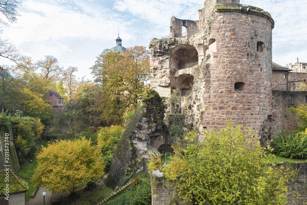 Ruins of medieval castle   Heidelberg. Germany