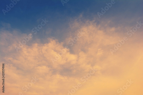 Beautiful colorful sky with cloud