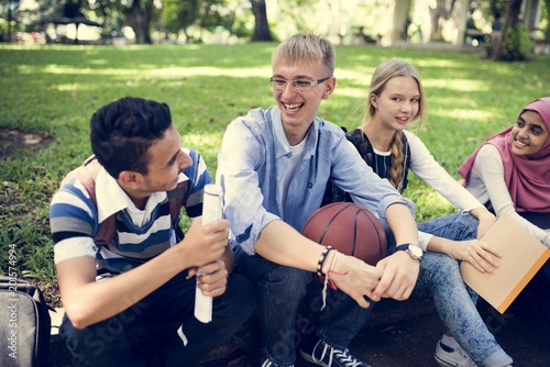 A group of diverse teenagers photo