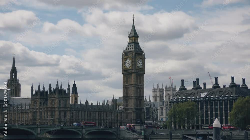Fluffy clouds on the Big Ben tower. London. Fluffy clouds on the Big Ben tower. London.