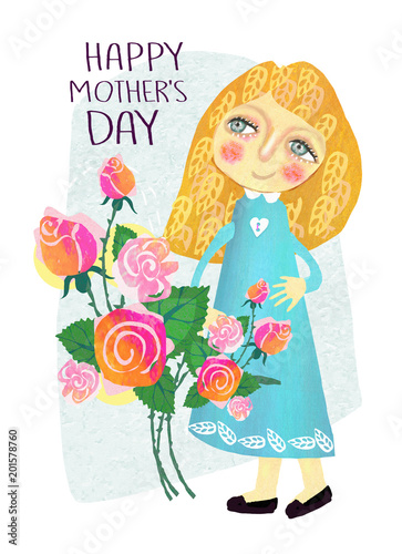 Cute greeting card for Happy Mother's Day.