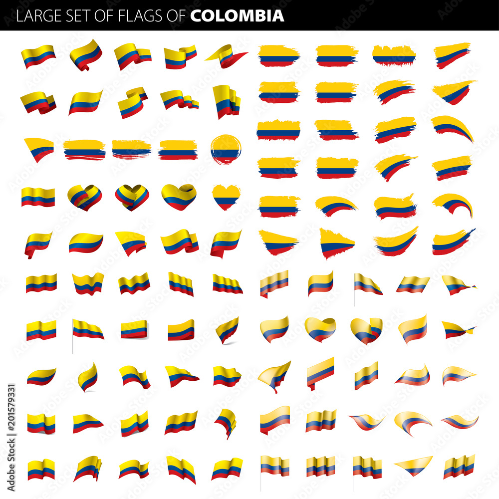 Colombia flag, vector illustration Colombia flag, vector illustration