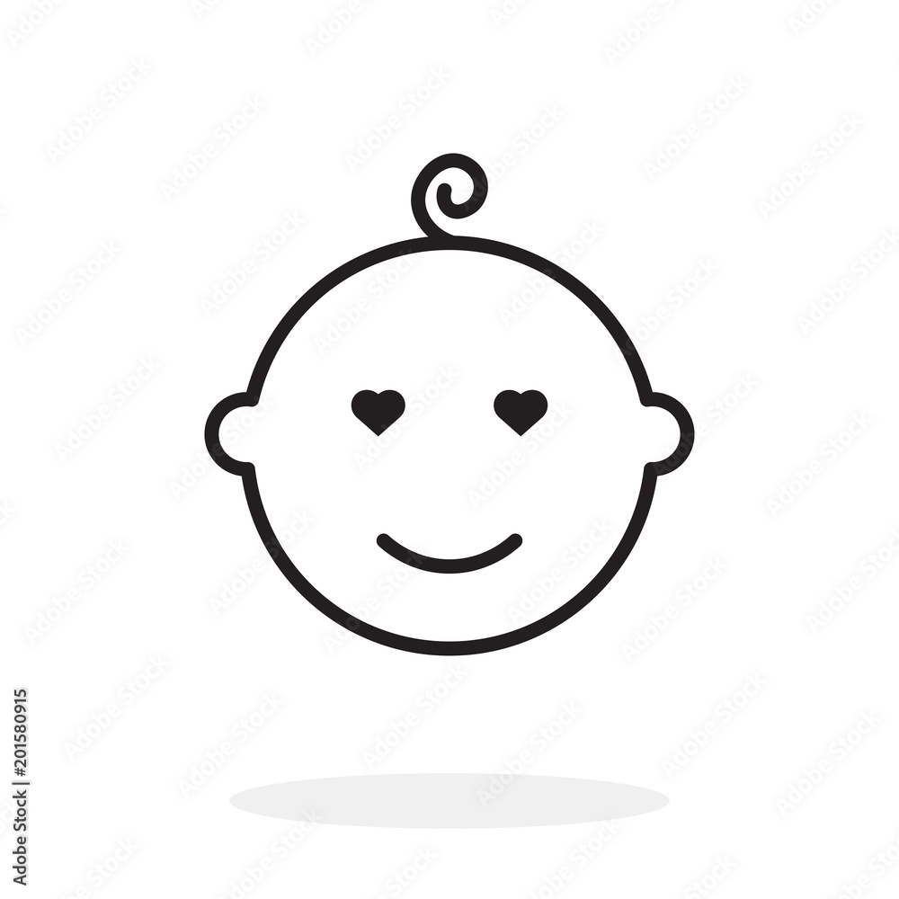Obraz premium Baby face icon, vector illustration flat design