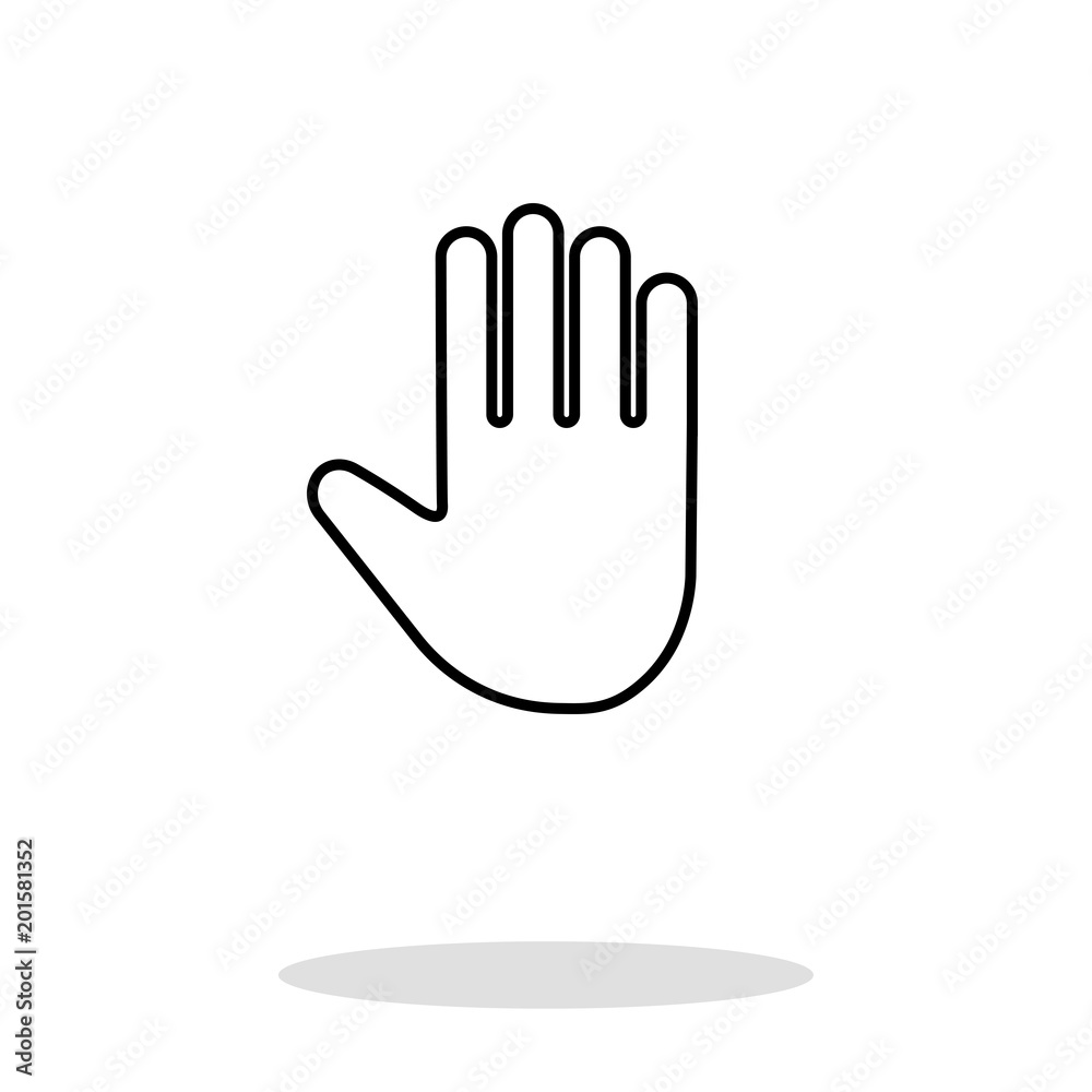Hand icon, stop symbol, vector illustration flat design Hand icon, stop symbol, vector illustration flat design